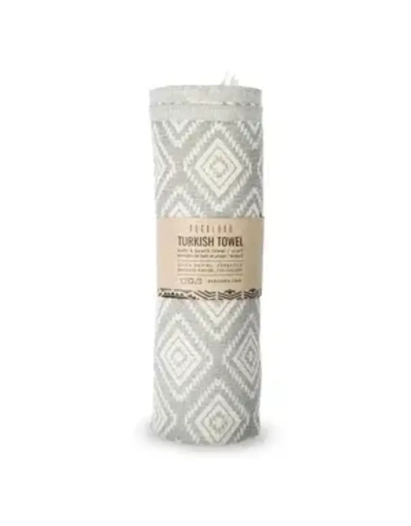 Pokoloko Pyramid Weave Turkish Towel by Pokoloko | Light Grey | Jacquard, Soft, Versatile