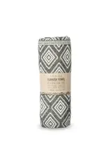 Pokoloko Pyramid Weave Turkish Towel by Pokoloko | Black | Jacquard, Soft, Versatile