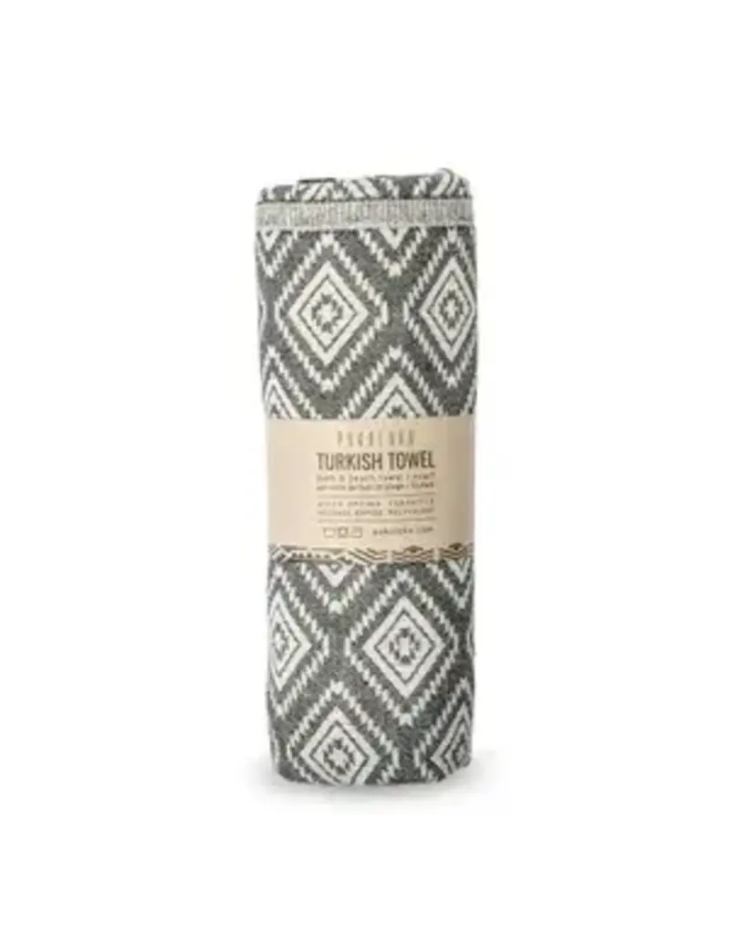 Pokoloko Pyramid Weave Turkish Towel by Pokoloko | Black | Jacquard, Soft, Versatile