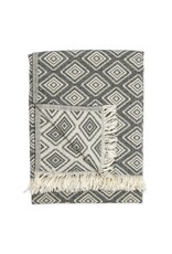 Pokoloko Pyramid Weave Turkish Towel by Pokoloko | Black | Jacquard, Soft, Versatile