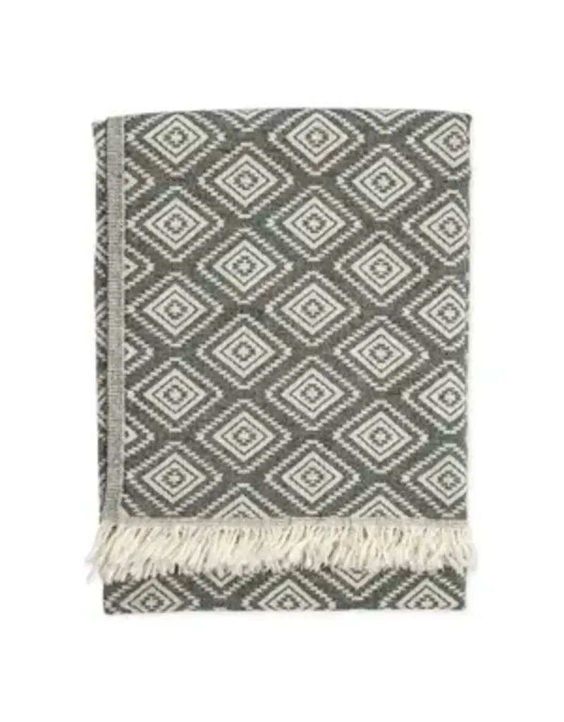 Pokoloko Pyramid Weave Turkish Towel by Pokoloko | Black | Jacquard, Soft, Versatile