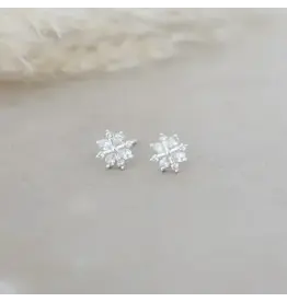 Glee Jewelry Snow Crystal Stud Earrings by Glee