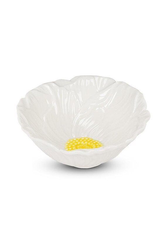 Abbott Collection Small Porcelain Flower Dish | White, Elegant Jewelry Holder, Tealight or Tabletop Decor