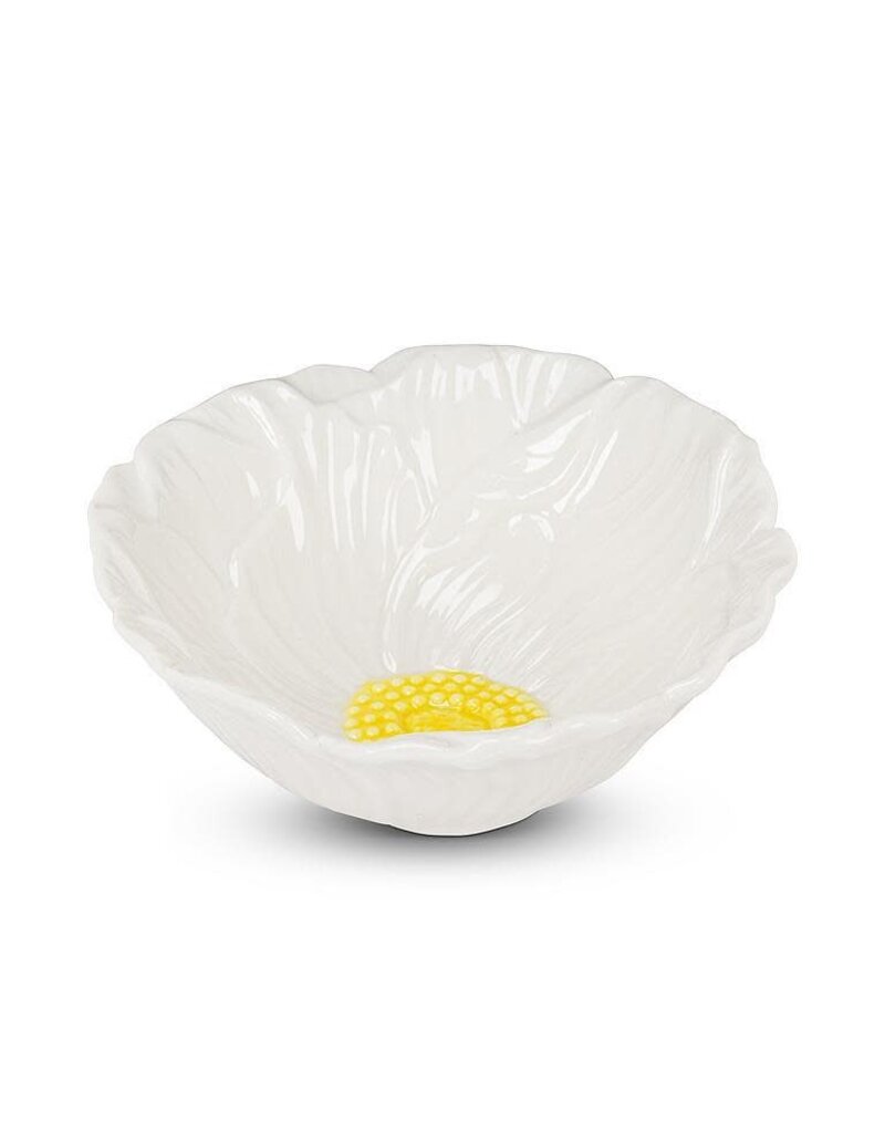 Abbott Collection Small Porcelain Flower Dish | White, Elegant Jewelry Holder, Tealight or Tabletop Decor