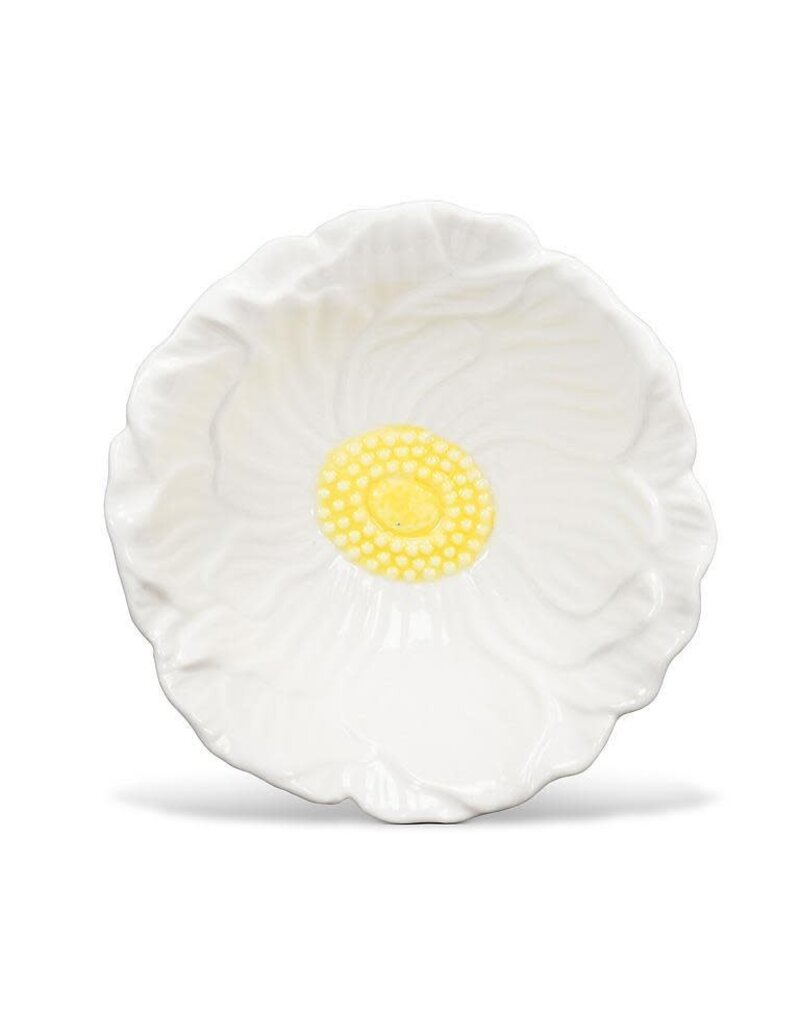 Abbott Collection Small Porcelain Flower Dish | White, Elegant Jewelry Holder, Tealight or Tabletop Decor