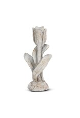 Abbott Collection Tulip Stem Cement Taper Candle Holder