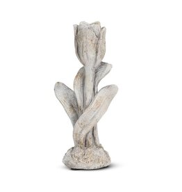 Abbott Collection Tulip Stem Cement Taper Candle Holder