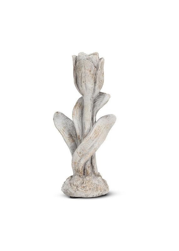 Abbott Collection Tulip Stem Cement Taper Candle Holder