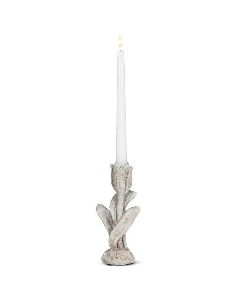 Abbott Collection Tulip Stem Cement Taper Candle Holder