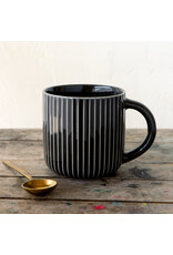 Danica 22oz Stoneware Fluted Mug – Forest Shadow | Large, Modern Green/Grey Mug