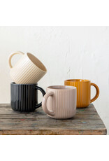 Danica 22oz Stoneware Fluted Mug – Forest Shadow | Large, Modern Green/Grey Mug