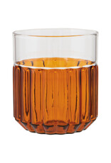 Danica Amber Channel Glass | 12oz Fluted Borosilicate Tumbler, Modern Two-Tone Drinkware