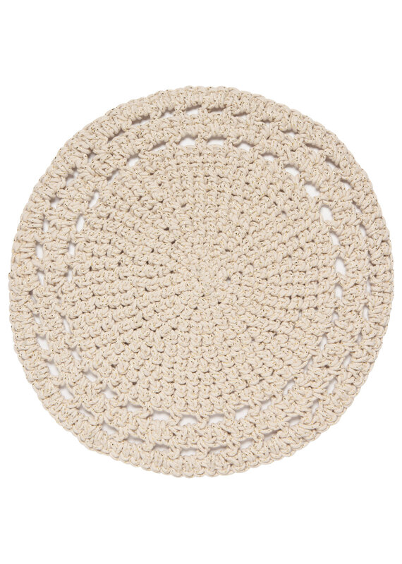 Danica Hand Knotted Cotton Placemat with Gold