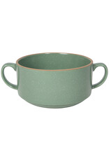 Danica Stoneware Soup Bowl | Elm Green, 20oz | Handled, Stackable, Oven & Microwave Safe