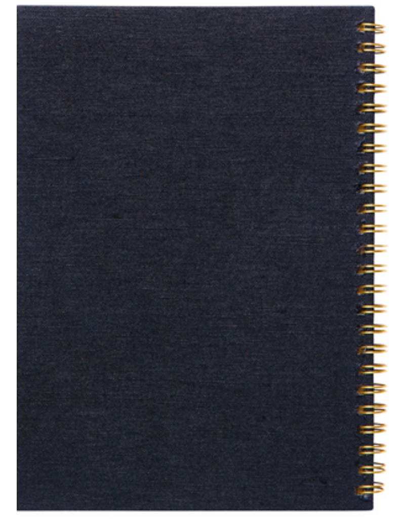 Danica Amulet Embroidered Notebook | Ring-Bound, Hand Screen Printed, Linen & Cotton Cover