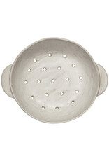 Danica Ivory Stoneware Fruit Bowl | 9" Ceramic Kitchen Colander, Prep & Serve