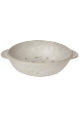 Danica Ivory Stoneware Fruit Bowl | 9" Ceramic Kitchen Colander, Prep & Serve