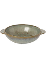 Danica Grey Stoneware Fruit Bowl | 7" Ceramic Kitchen Colander, Prep & Serve