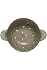 Danica Grey Stoneware Fruit Bowl | 7" Ceramic Kitchen Colander, Prep & Serve