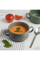 Danica Stoneware Soup Bowl | London Grey, 20oz | Handled, Stackable, Oven & Microwave Safe