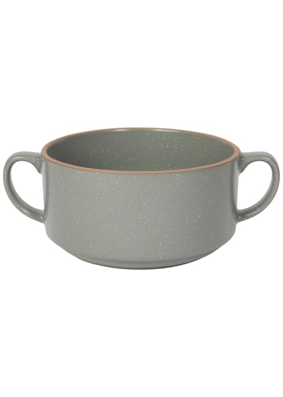 Danica Stoneware Soup Bowl | London Grey, 20oz | Handled, Stackable, Oven & Microwave Safe