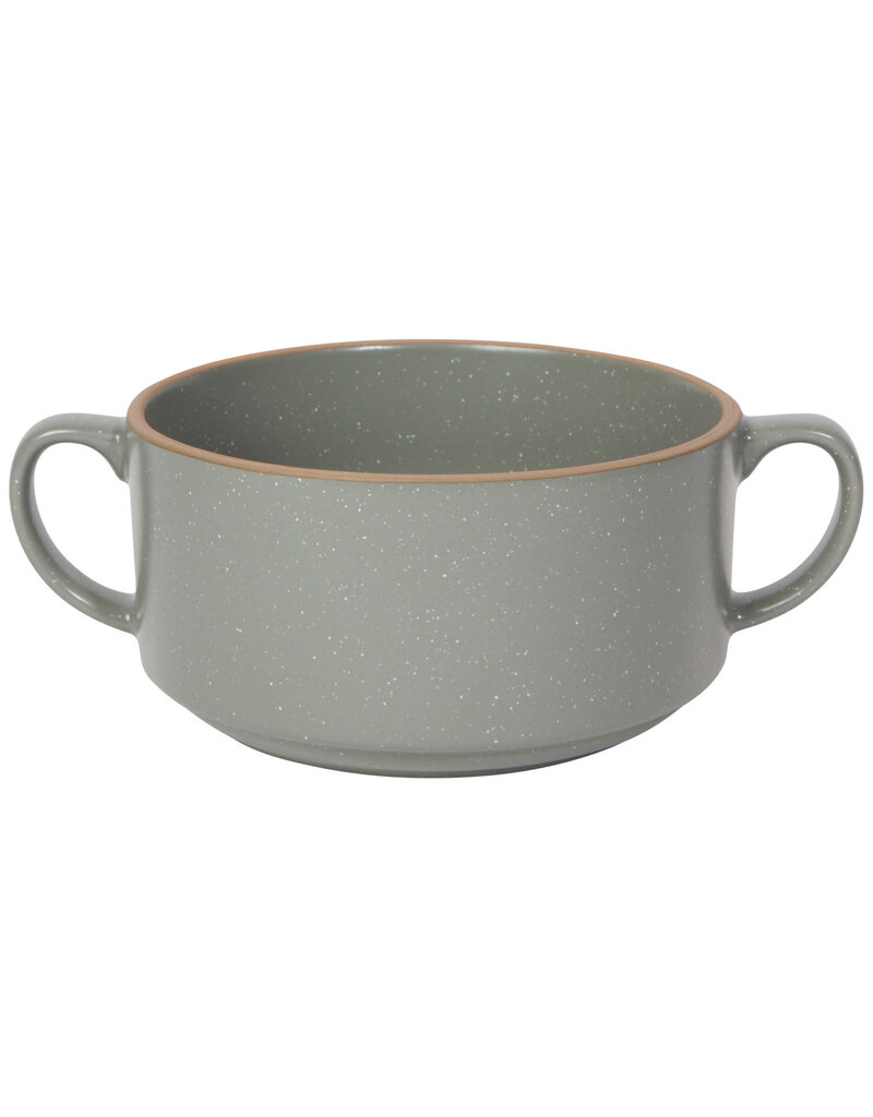Danica Stoneware Soup Bowl | London Grey, 20oz | Handled, Stackable, Oven & Microwave Safe
