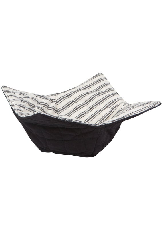Danica Ticking Stripe Bowl Cozy | Quilted, Microwave Safe, 100% Cotton, Reversible