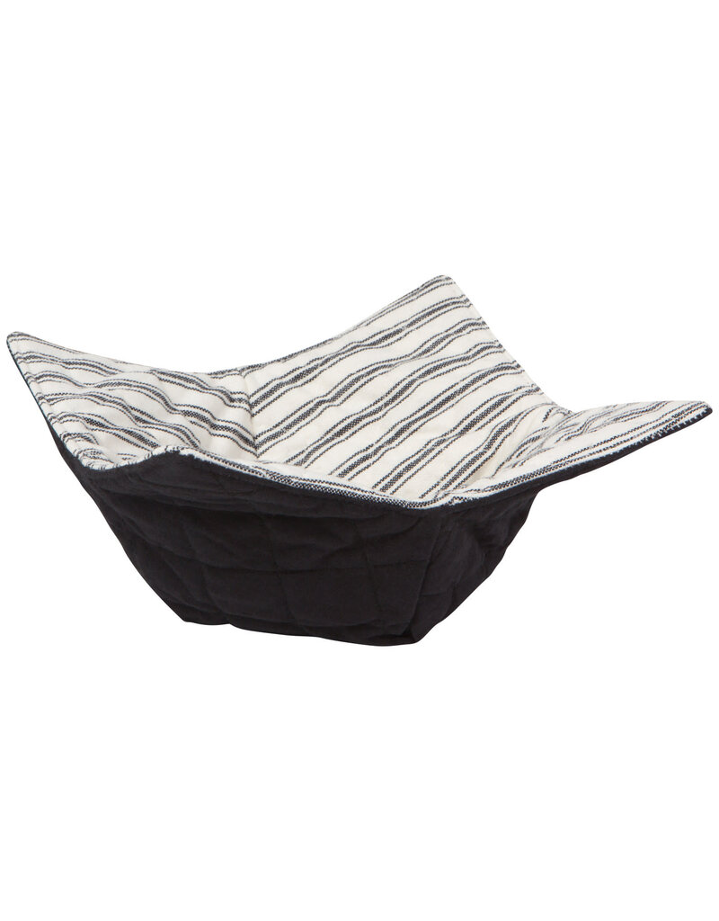 Danica Ticking Stripe Bowl Cozy | Quilted, Microwave Safe, 100% Cotton, Reversible