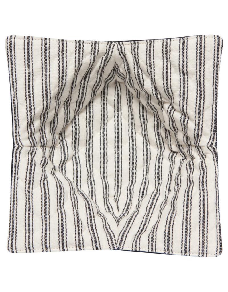 Danica Ticking Stripe Bowl Cozy | Quilted, Microwave Safe, 100% Cotton, Reversible