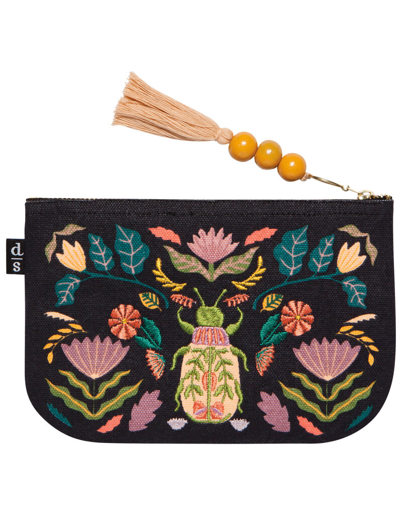 Danica Amulet Small Zipper Pouch | Embroidered Scarab