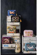 Danica Plume Embroidered Pouch | Cotton Velvet, Tassels & Beading, Elegant Trinket Bag