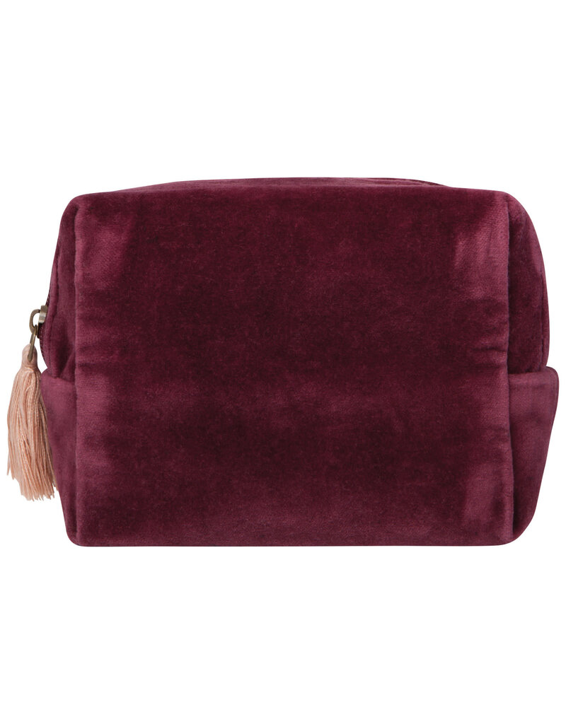 Danica Plume Embroidered Pouch | Cotton Velvet, Tassels & Beading, Elegant Trinket Bag