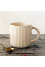 Danica 22oz Stoneware Fluted Mug by Danica | Ecru, Large Modern Coffee Mug
