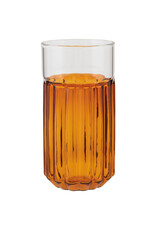 Danica  Amber Channel Glass | 14oz Fluted Borosilicate Tumbler, Modern Two-Tone Drinkware