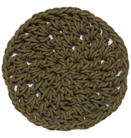Danica Olive Knotted Trivet – Handmade Cotton Hot Pad