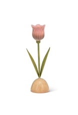 Abbott Collection Pink Tulip Taper Candle Holder – Floral Table Décor | Pretty Pink Bloom