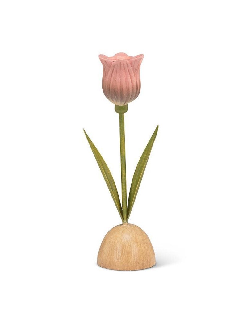 Abbott Collection Pink Tulip Taper Candle Holder – Floral Table Décor | Pretty Pink Bloom