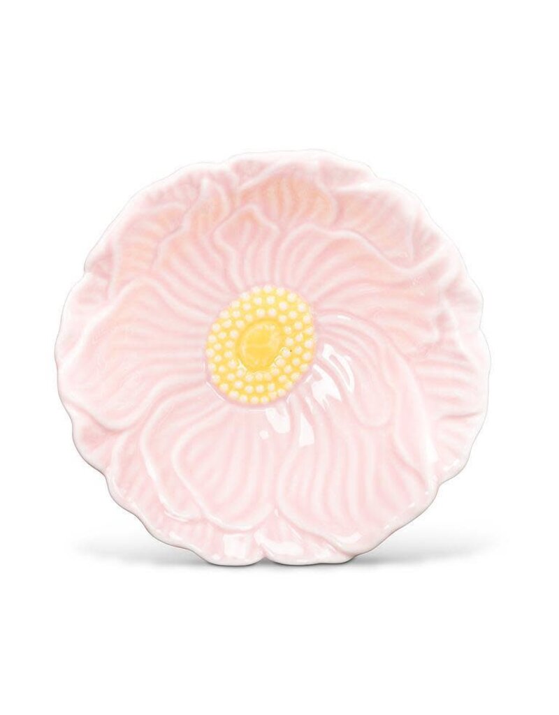 Abbott Collection Small Pink Porcelain Dish – Ceramic Flower Trinket Tray | Blush Vanity Decor