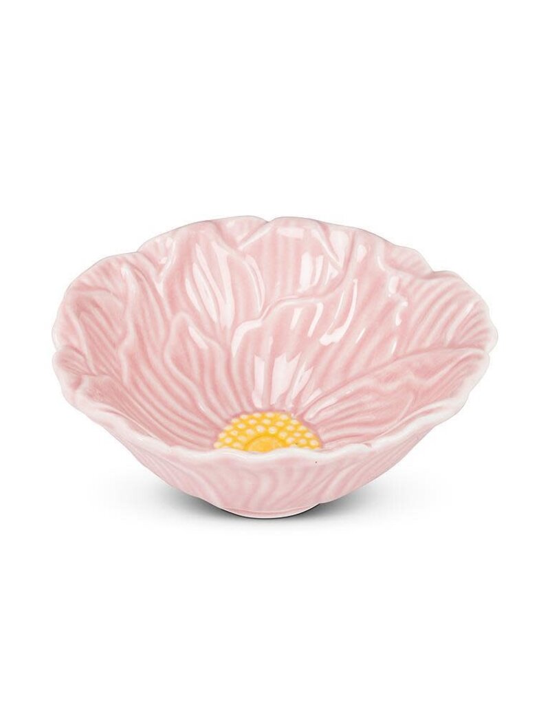Abbott Collection Small Pink Porcelain Dish – Ceramic Flower Trinket Tray | Blush Vanity Decor