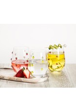 Abbott Collection Lemon Stemless Wine Glass – Citrus Accent Glassware, Cheerful Drinkware