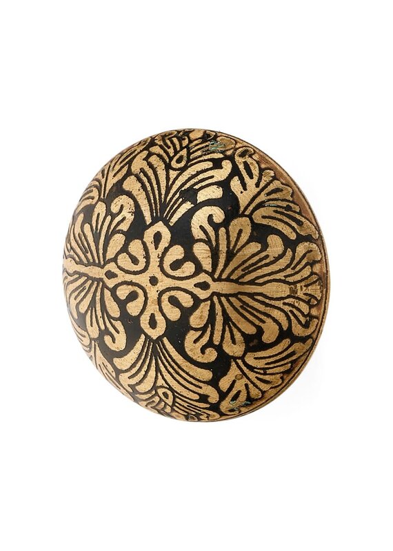adv Black and Etched Brass Knob – Decorative Cabinet Pull