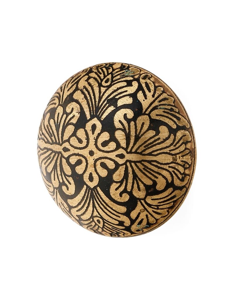 adv Black and Etched Brass Knob – Decorative Cabinet Pull