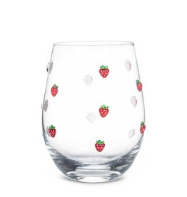 Abbott Collection Strawberry Stemless Wine Glass – Whimsical Summer Drinkware