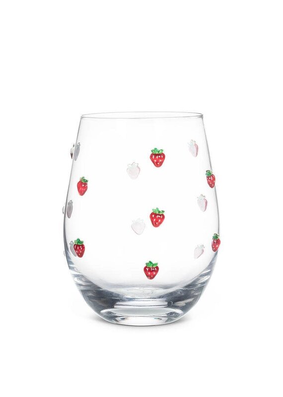 Abbott Collection Strawberry Stemless Wine Glass – Whimsical Summer Drinkware