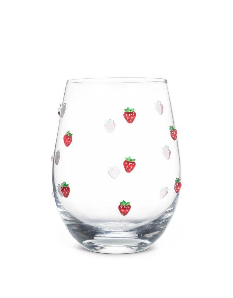 Abbott Collection Strawberry Stemless Wine Glass – Whimsical Summer Drinkware
