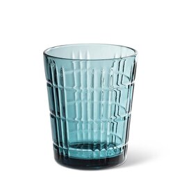 Abbott Collection Blue Panel Facet Glass Tumbler – 11oz Vintage-Style Drinkware