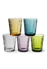 Abbott Collection Blue Panel Facet Glass Tumbler – 11oz Vintage-Style Drinkware