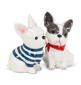 Abbott Collection French Bulldog Salt & Pepper Set – Ceramic Dog Shakers | Fun Table Decor