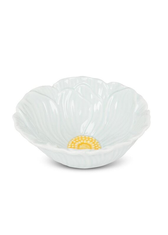 Abbott Collection Small Soft Blue Floral Dish – Ceramic Petal Trinket Tray | Serene Vanity Decor