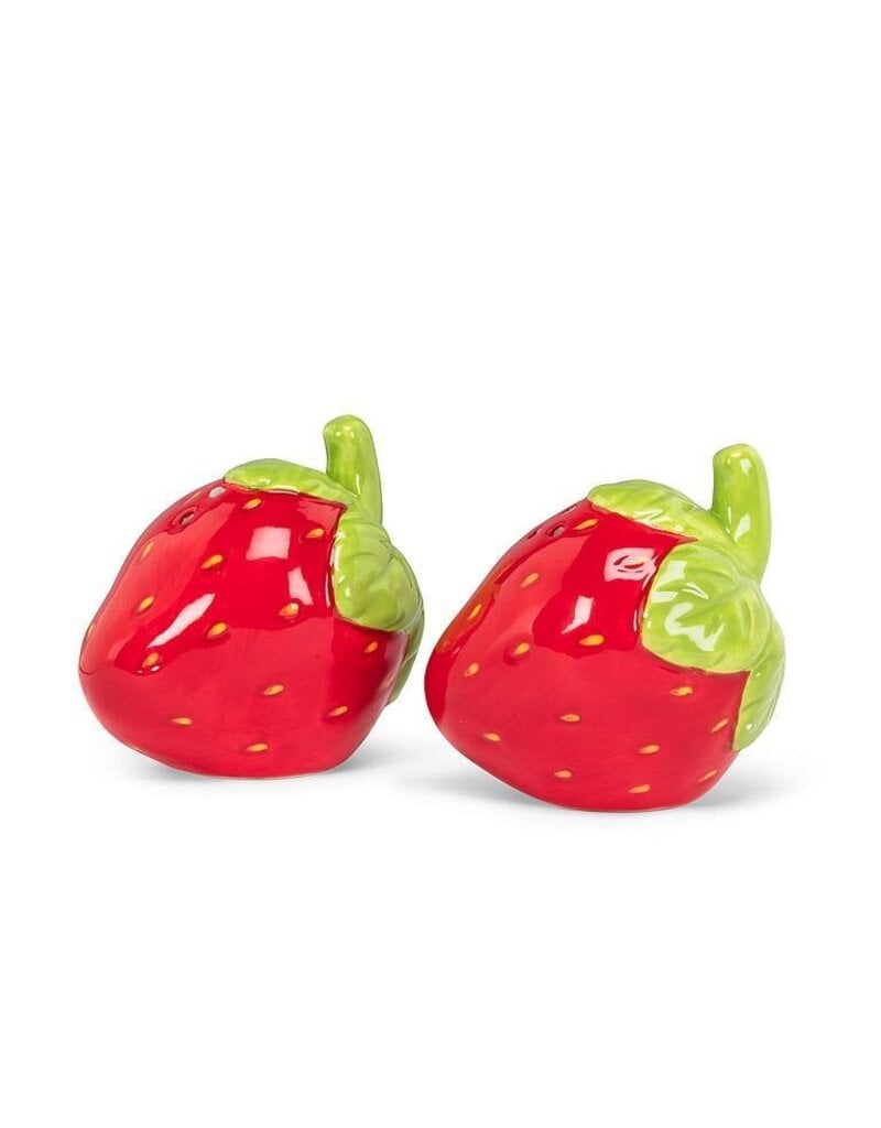 Abbott Collection Strawberry Salt & Pepper Set – Ceramic Fruit Shakers | Bright Table Decor
